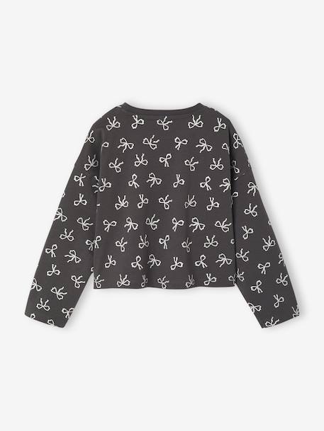 Long-Sleeved Crop Top anthracite+ecru 