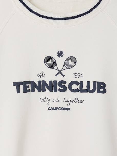 Tennis Club Motif Sweatshirt for Girls ecru 