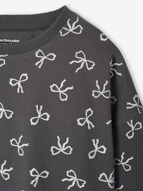 Long-Sleeved Crop Top anthracite+ecru 