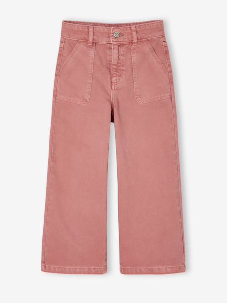 Medium Fit Wide Leg MorphologiK Trousers for Girls coral+grey green+khaki+old rose 