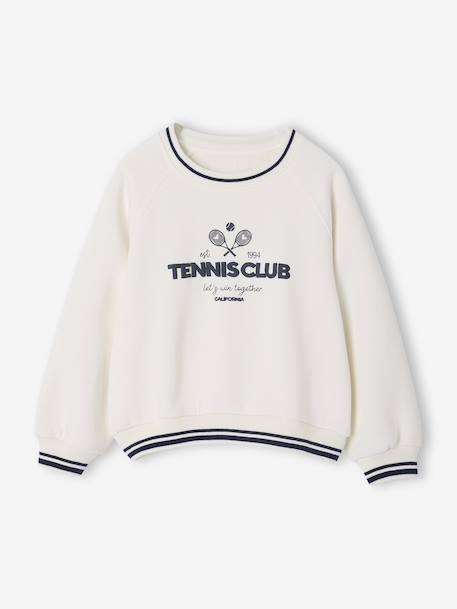Tennis Club Motif Sweatshirt for Girls ecru 
