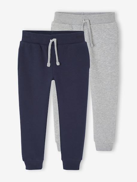 Pack of 2 Basic Joggers for Boys navy blue 