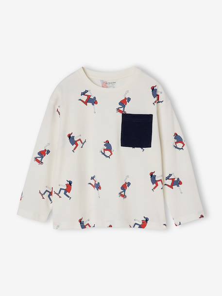 Long-Sleeved T-Shirt with a HAPPY LA Print for Boys printed white 