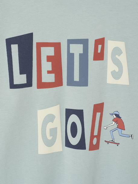 T-Shirt with Flocked Layered Effect for Boys aqua green 