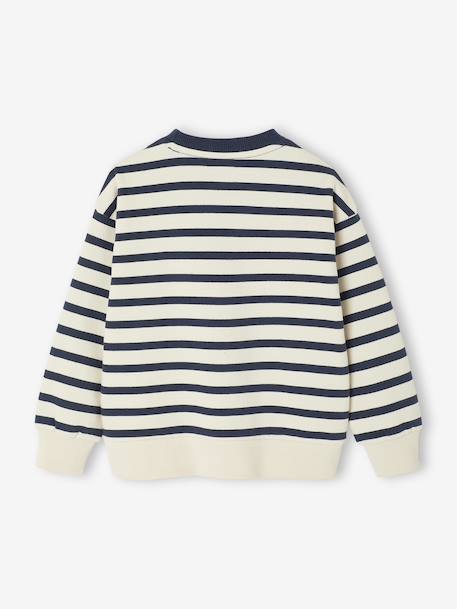 Sweatshirt with Wide Stripes & Bouclé Badge for Boys striped blue+striped green+striped red 