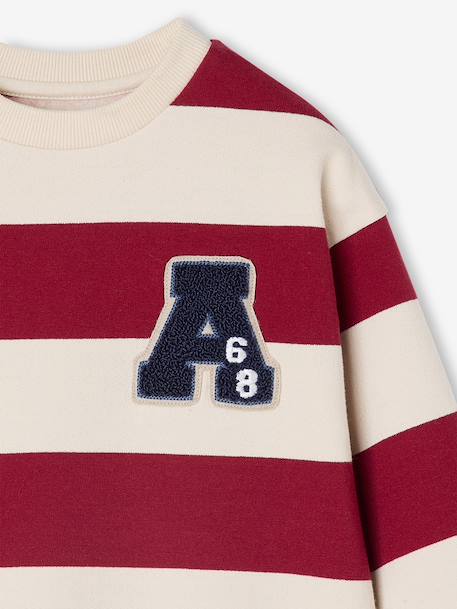 Sweatshirt with Wide Stripes & Bouclé Badge for Boys striped blue+striped green+striped red 