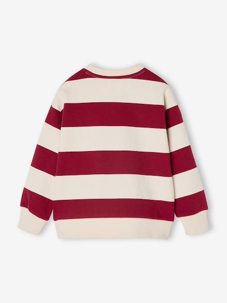 Sweatshirt with Wide Stripes & Bouclé Badge for Boys striped blue+striped green+striped red 
