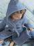 Little Dino Bathrobe for Babies BLUE DARK SOLID 