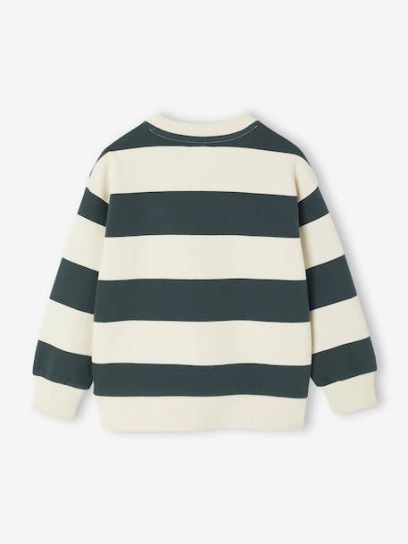 Sweatshirt with Wide Stripes & Bouclé Badge for Boys striped blue+striped green+striped red 
