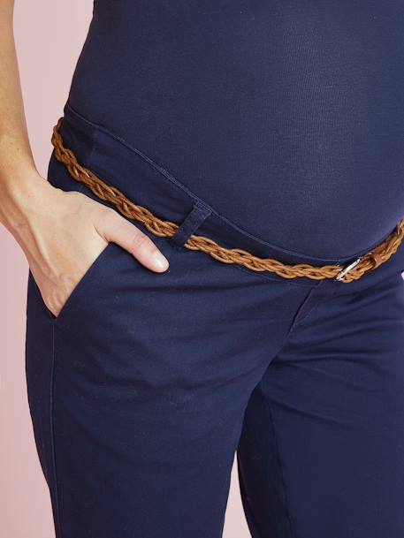 Maternity Chino Trousers, Inside Leg 32 cm Dark Blue 