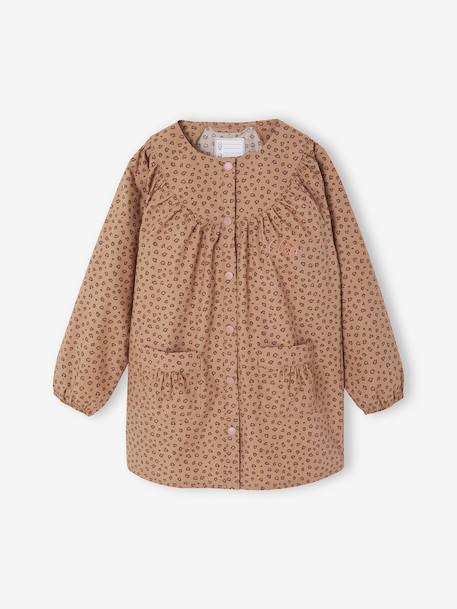 Girl's leopard print smock beige 
