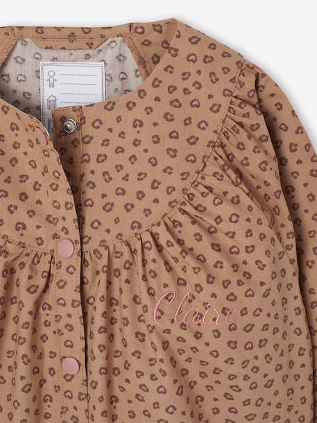 Girl's leopard print smock beige 