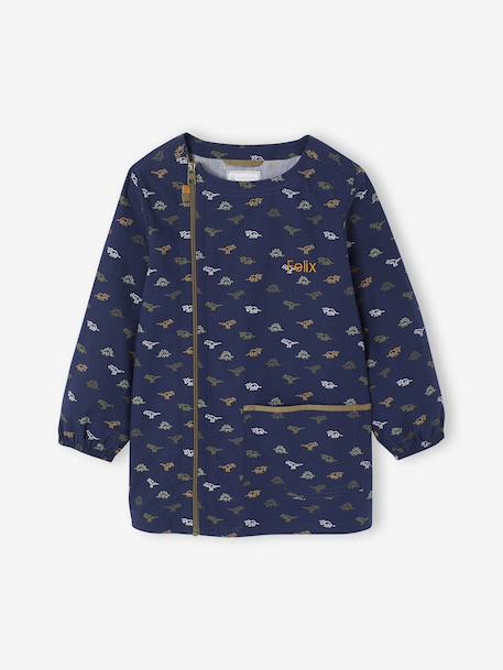 Dinosaur smock for boys indigo 