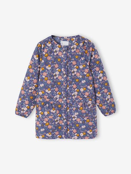 Customisable Flowers girl's smock navy blue 