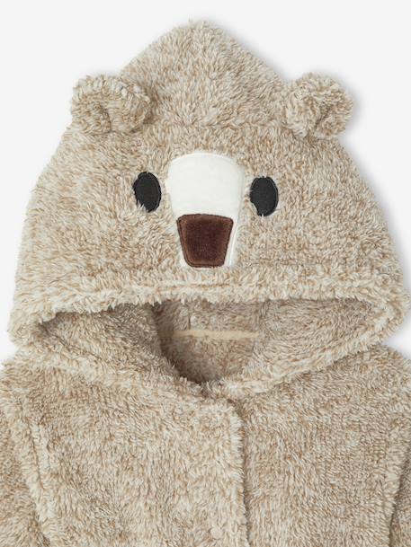 Hooded Bear Bathrobe for Boys ecru 