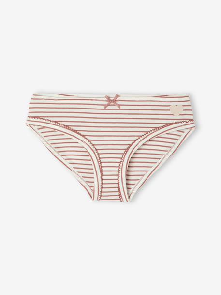 Pack of 7 Hearts Briefs for Girls rose 