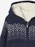 Hooded Sherpa-Lined Cardigan for Boys navy blue 