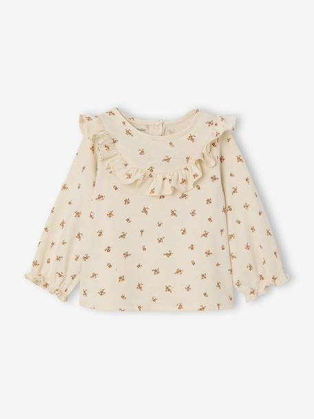 T-shirt with a blouse-style print for babies vanilla 