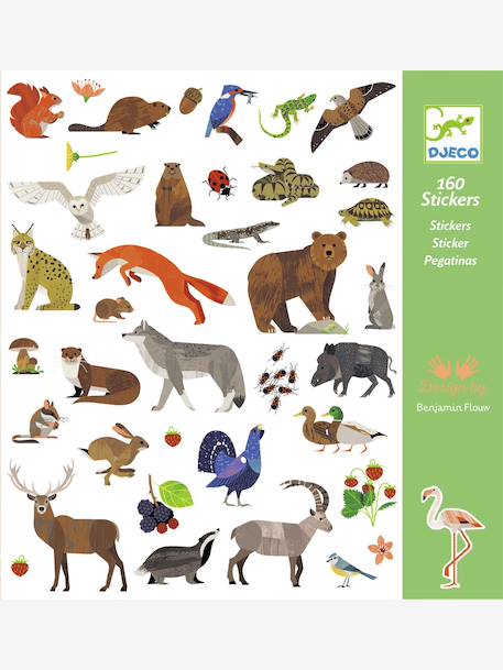 160 Fauna Stickers, DJECO green 