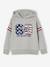 Hooded Sweatshirt with Print on the Front for Boys marl grey 