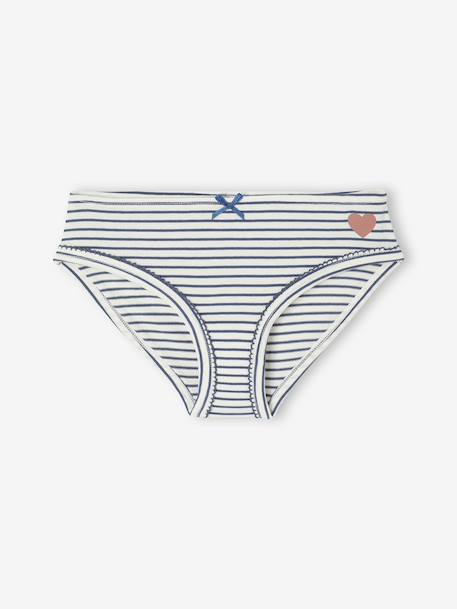 Pack of 7 Hearts Briefs for Girls rose 