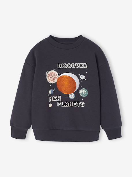Sequinned 'Planets' Sweatshirt for Boys anthracite 