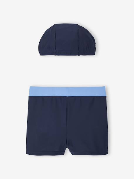 Boxers + beanie swimsuit set for boys ink blue 