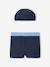 Boxers + beanie swimsuit set for boys ink blue 