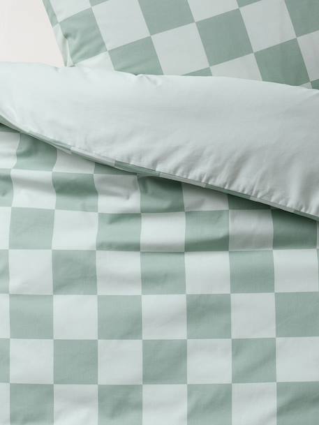 Duvet Cover Set + Pillowcase for Children, ROCK MUSIC sage green 