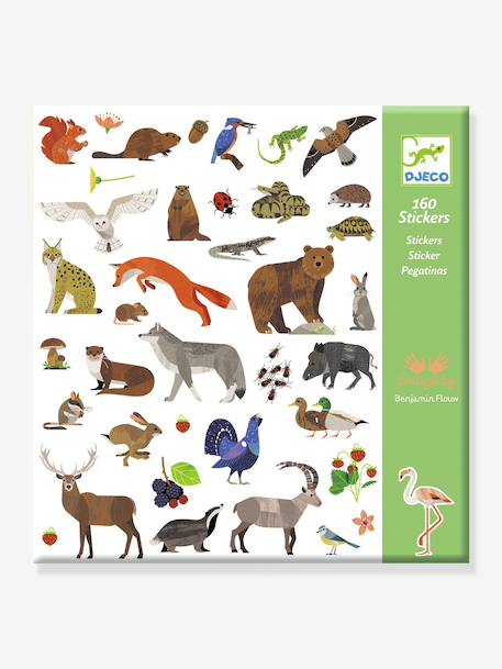 160 Fauna Stickers, DJECO green 