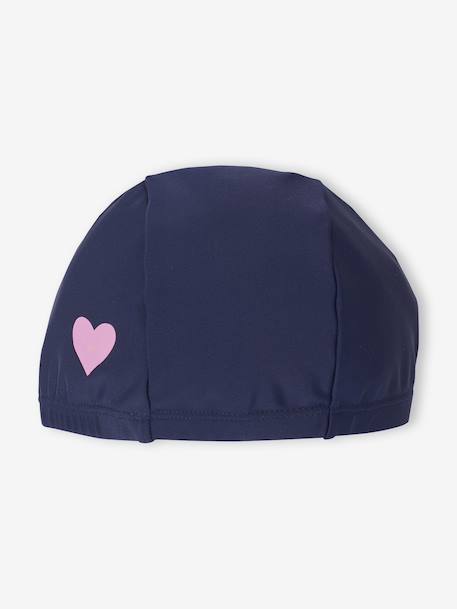 Swimsuit Set Comprising One-Piece Swimsuit + Beanie for Girls indigo 