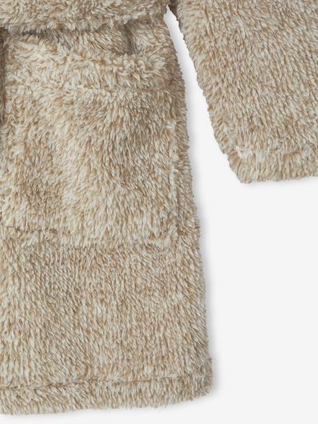 Hooded Bear Bathrobe for Boys ecru 