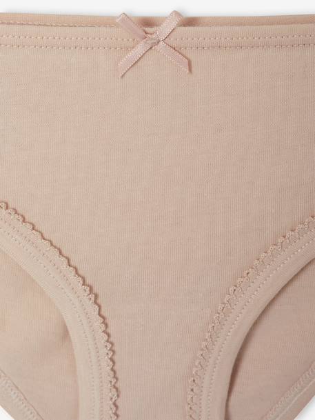 Pack of 7 Hearts Briefs for Girls rose 