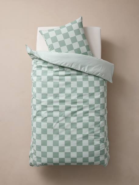 Duvet Cover Set + Pillowcase for Children, ROCK MUSIC sage green 