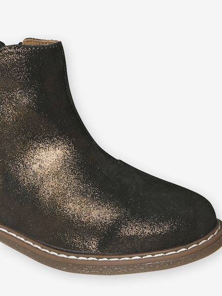 Leather Boots for Girls camel+Dark Blue+printed black 
