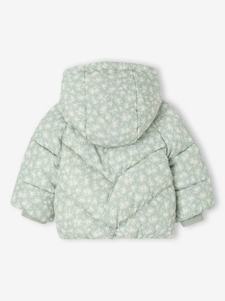 Lightweight Jacket with Printed Hood for Babies sage green 