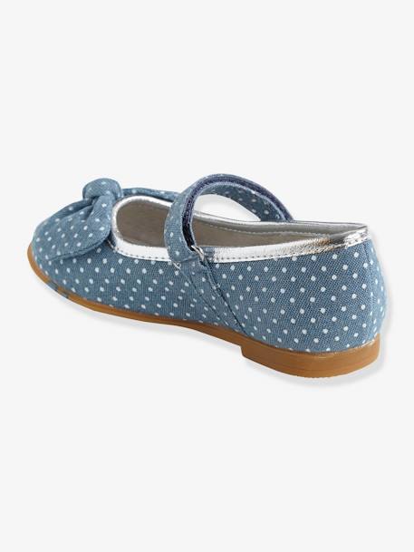 Mary Jane Shoes with Touch-Fastening Tabs for Girls, Designed for Autonomy BLUE MEDIUM ALL OVER PRINTED 