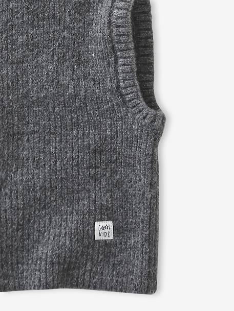 Dino Beanie for Boys khaki+marl grey+navy blue 