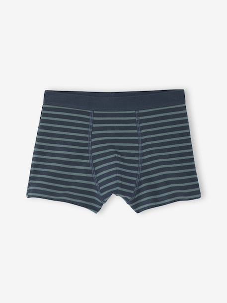 Pack of 7 Striped & Bear Print Boxers for Boys green 