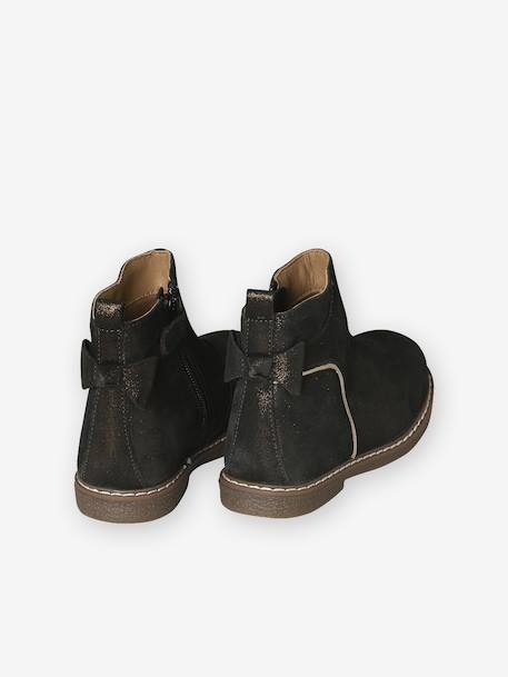 Leather Boots for Girls camel+Dark Blue+printed black 