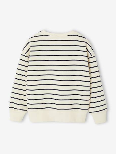 Printed Dog Sweatshirt for Boys striped white+tomato red 