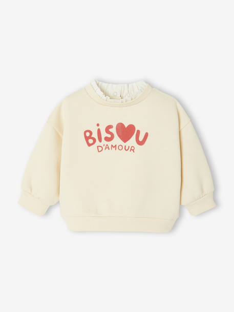 Sweatshirt and wide-leg jeans set for babies vanilla 