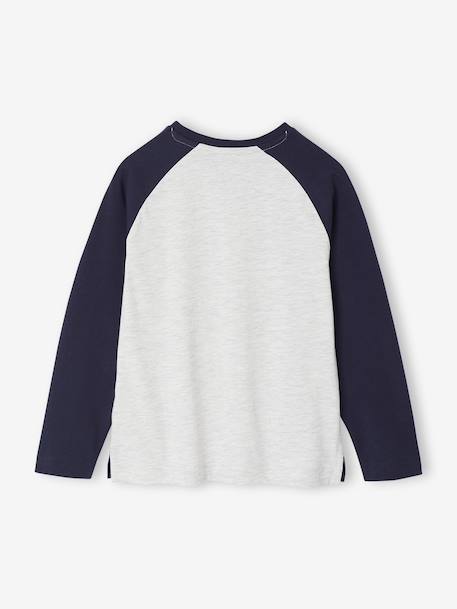 Contrasting Long-Sleeved T-Shirt for Boys marl white 