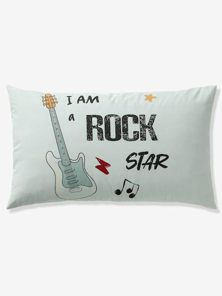 Duvet Cover Set + Pillowcase for Children, ROCK MUSIC sage green 