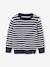 Basic Round-Neck Long-Sleeved Jumper for Boys navy blue+striped blue 