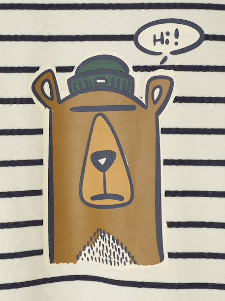 Printed Dog Sweatshirt for Boys striped white+tomato red 