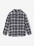 Boy's long-sleeved flannel shirt chequered grey 