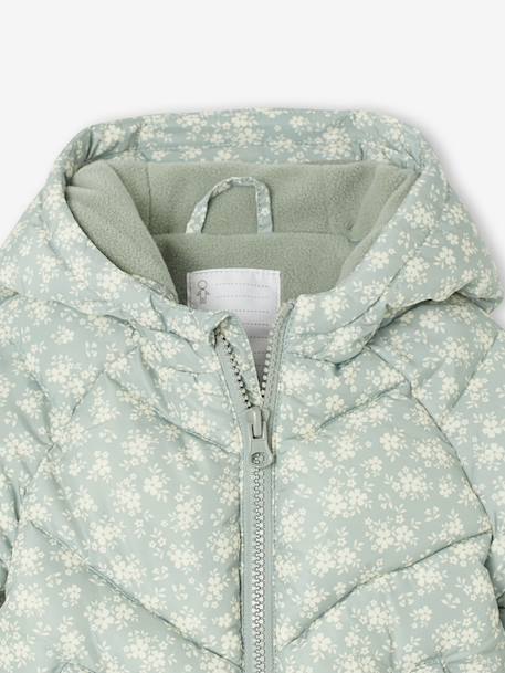 Lightweight Jacket with Printed Hood for Babies sage green 