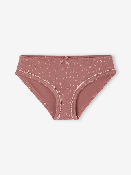 Pack of 7 Hearts Briefs for Girls rose 