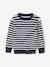 Basic Round-Neck Long-Sleeved Jumper for Boys navy blue+striped blue 